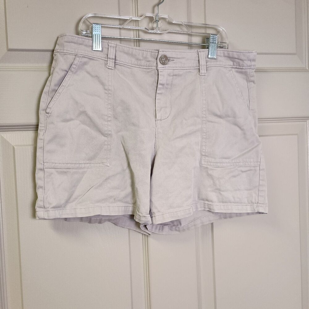 Kaari Blue Womens Beige Khaki Shorts Size 8 Chino Casual